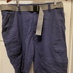 Men's Blue Cargo Pants with Belt